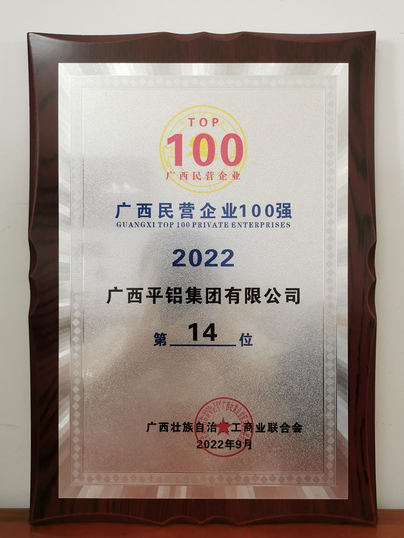 廣西民營企業100強2022年第14位